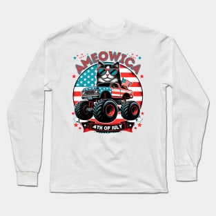 Independence Rumble: Ameowica Cat on the 4th of July Track Long Sleeve T-Shirt